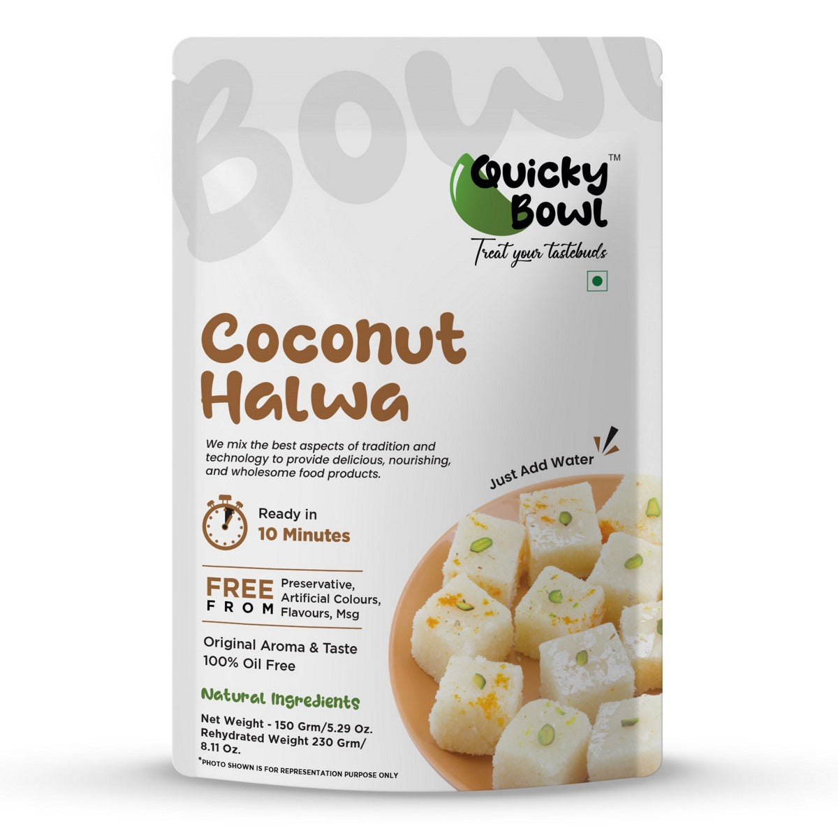Coconut halwa Front Side Coconut halwa Front Side