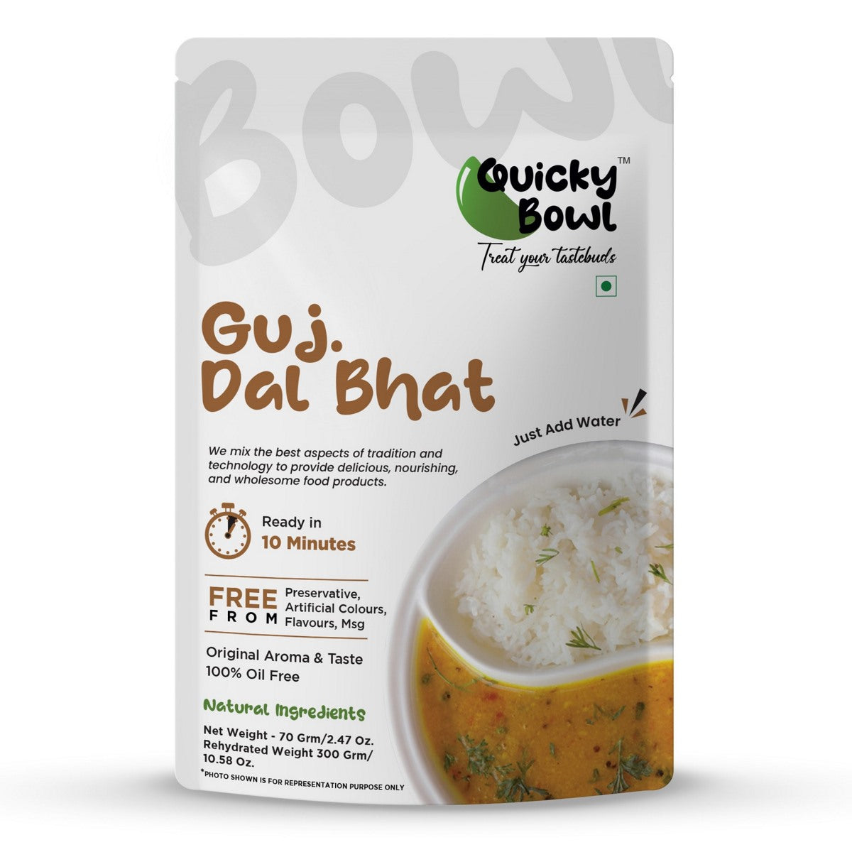 Instant Guj Dal and Bhat front side Instant Guj Dal and Bhat front side