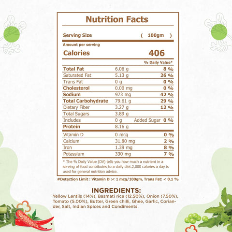 Dal Khichdi Nutrition Facts Dal Khichdi Nutrition Facts