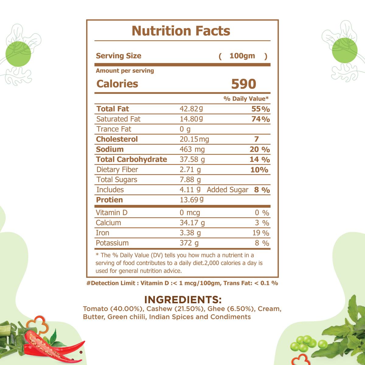 Jain Kaju Masala Nutrition Facts Jain Kaju Masala Nutrition Facts