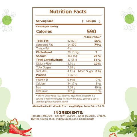 Jain Kaju Masala Nutrition Facts Jain Kaju Masala Nutrition Facts