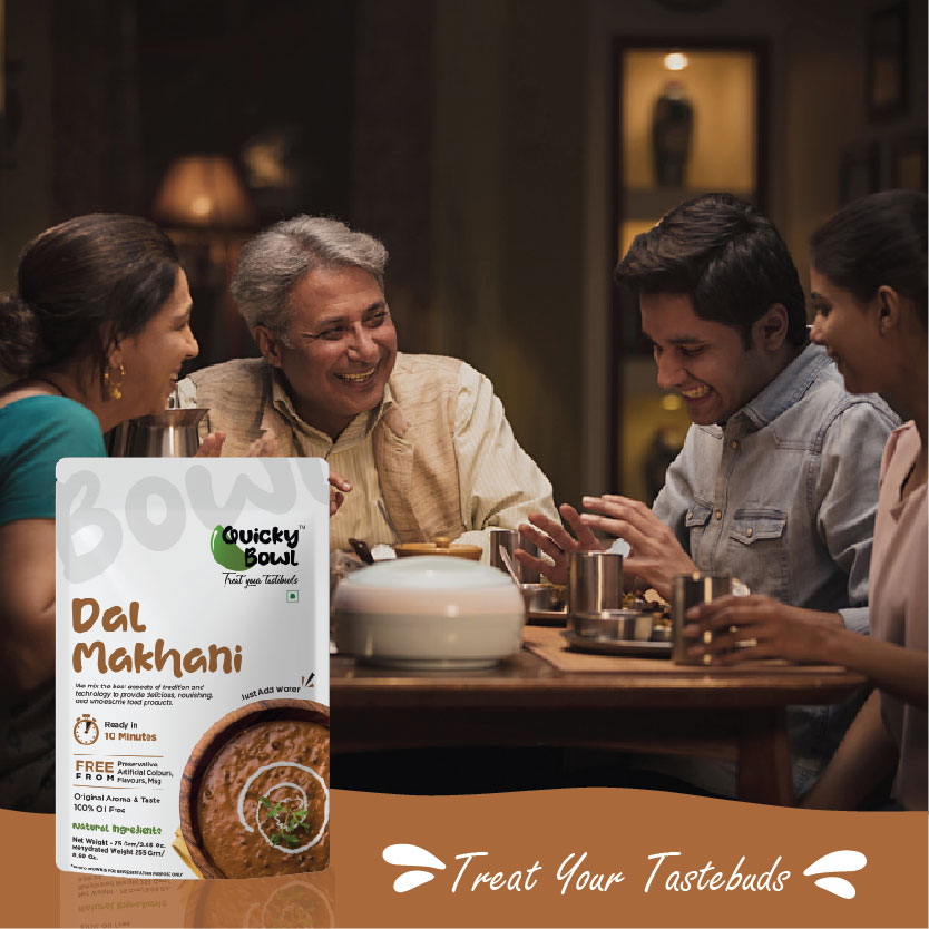 A family enjoying Dal Makhani for dinner A family enjoying Dal Makhani for dinner