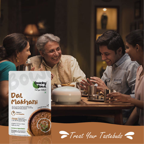 A family enjoying Dal Makhani for dinner A family enjoying Dal Makhani for dinner