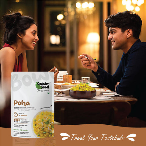 a couple enjoying poha  a couple enjoying poha