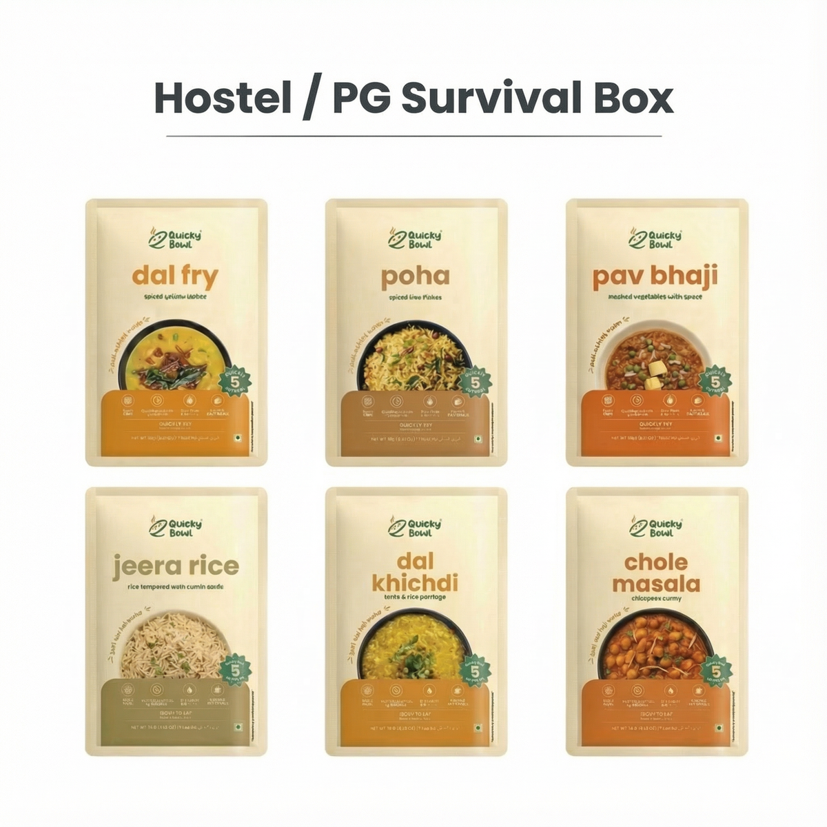 HOSTEL / PG SURVIVAL BOX – 7 BOWLS