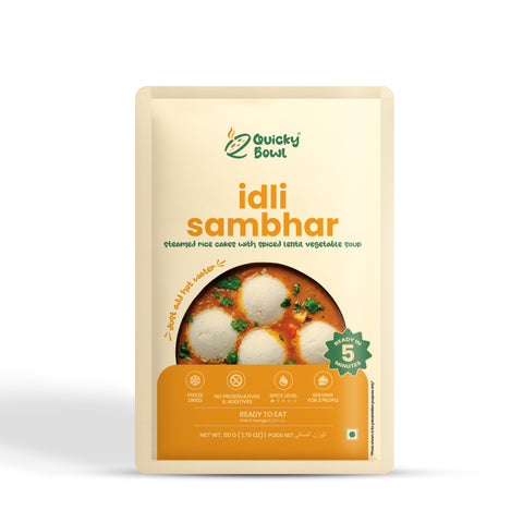 Instant Idli Sambhar Ready-to-Eat | 50 g | QuickyBowl