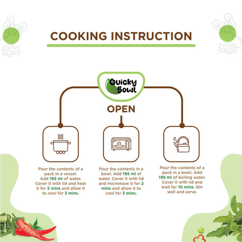 Quickybowl Jain Dal Khichdi cooking instructions.
